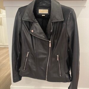 Michael Kors Leather Moto Jacket